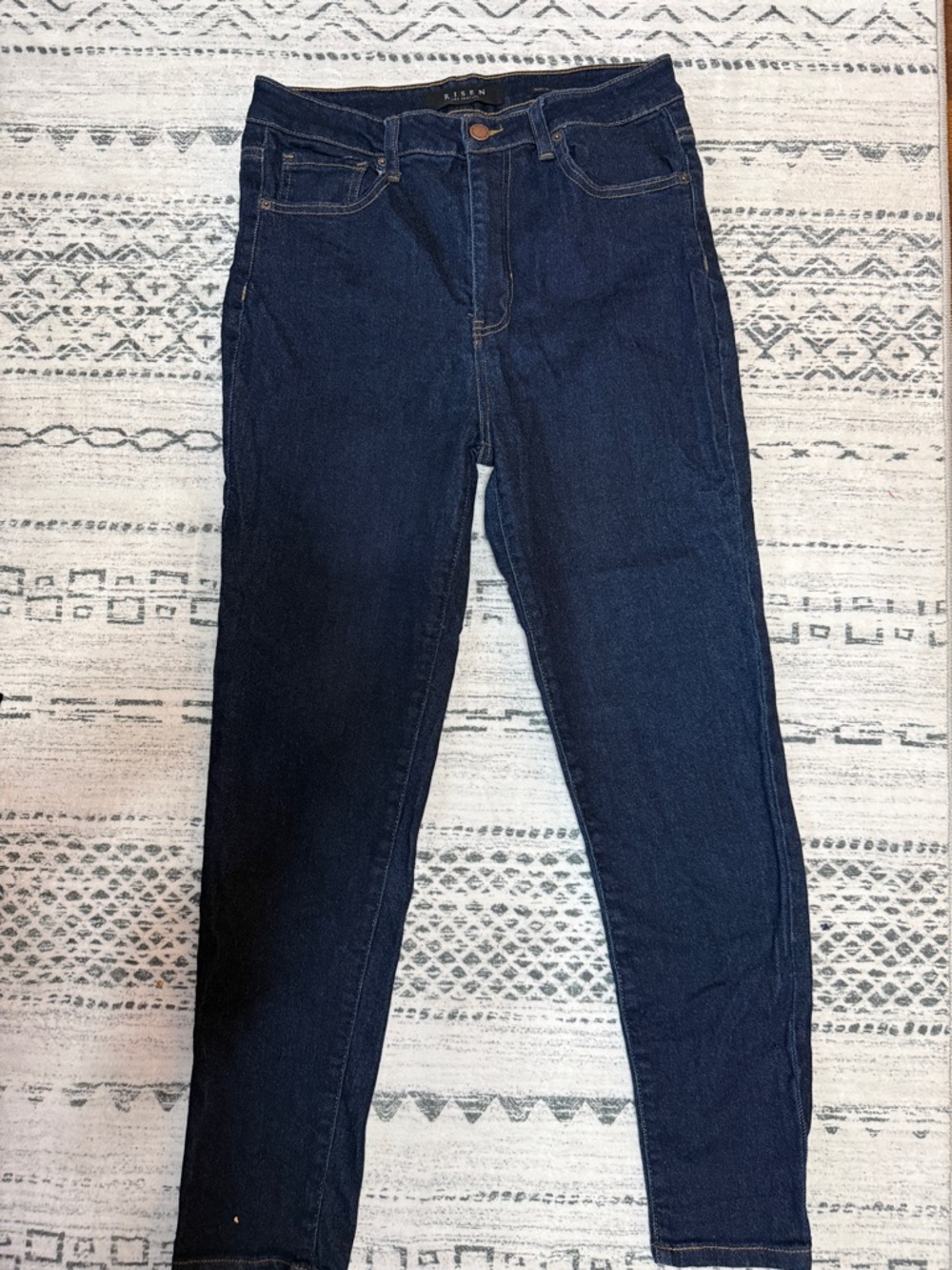 Risen Dark Blue High-Rise Skinny Jeans for Women